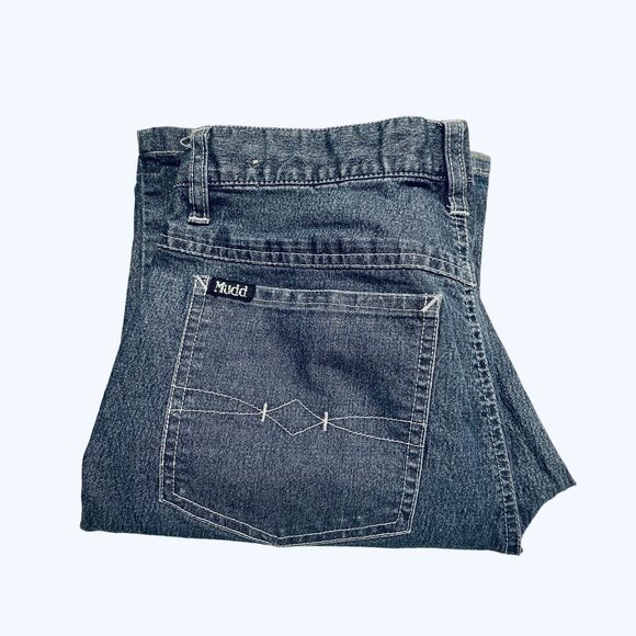 Mudd Jeans Girls 11 (28x30) Distressed Hems Pants Bootcut Blue Cotton Blend - Picture 7 of 16